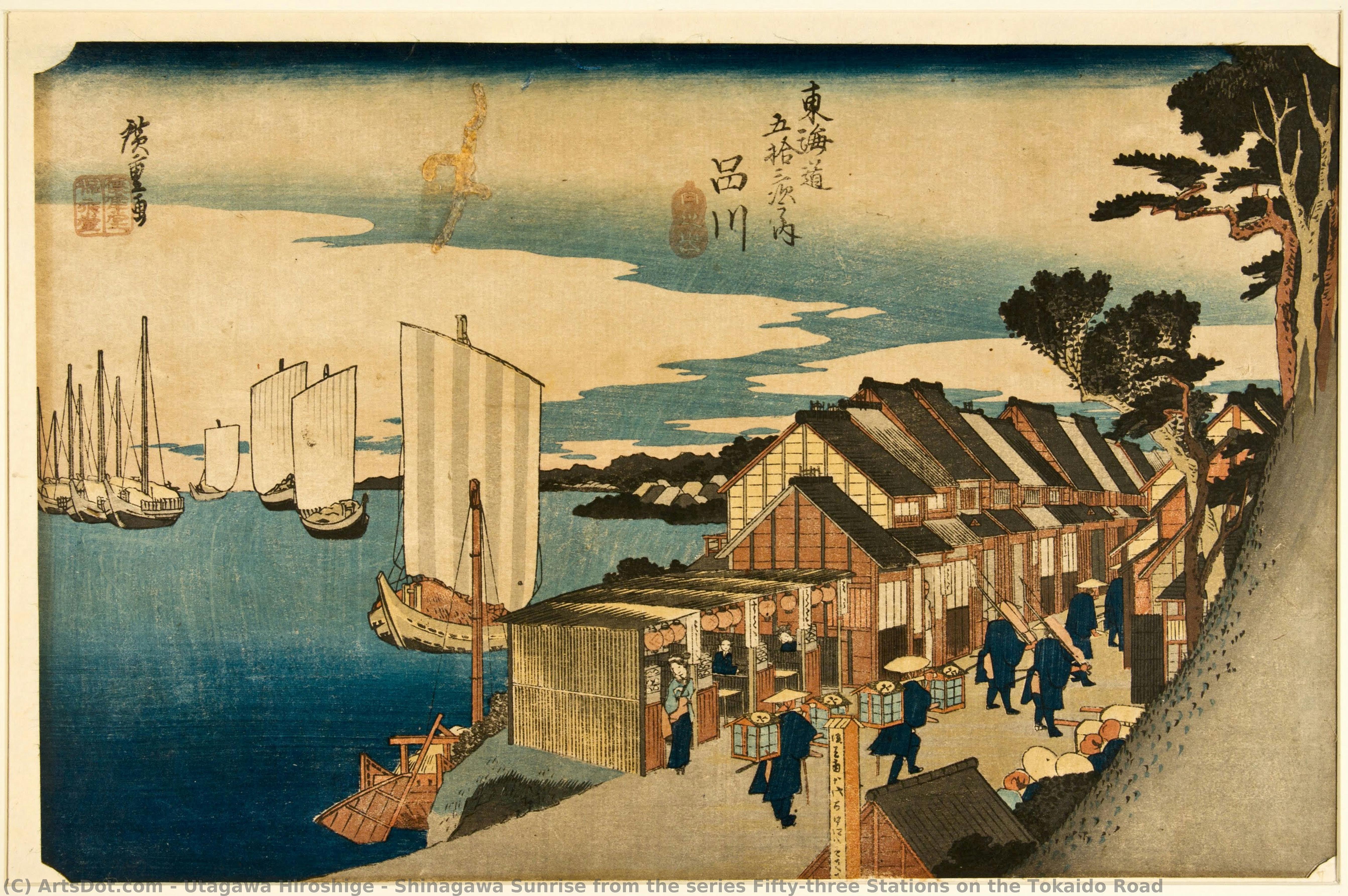 Shinagawa Sunrise From The Series Fifty-three Stations On The Tokaido Road — Utagawa Hiroshige