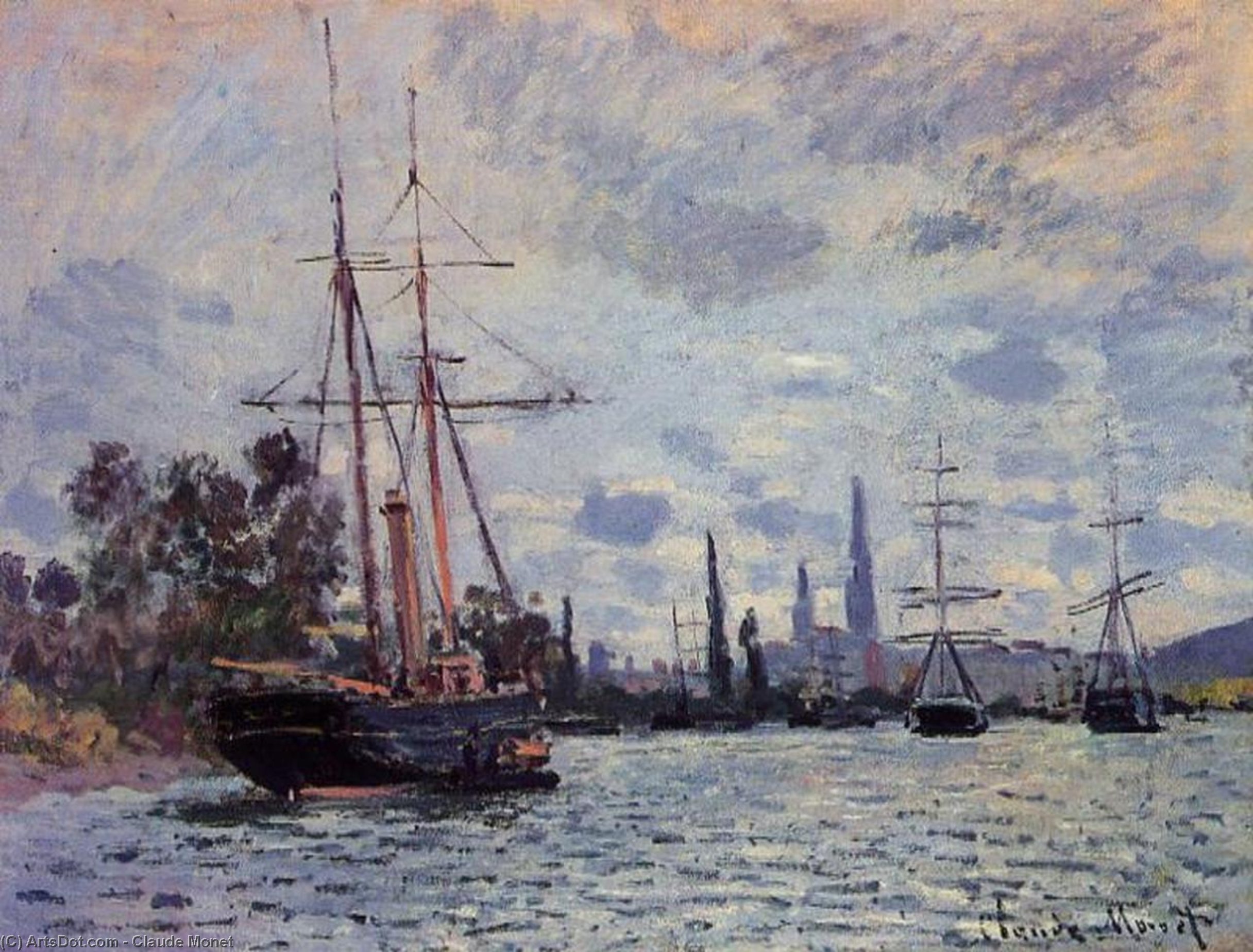 The Seine At Rouen — Claude Monet