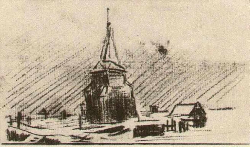 The Old Tower In The Snow — Vincent Willem Van Gogh