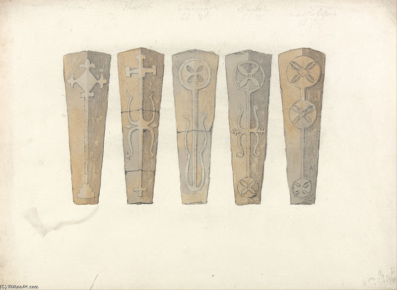 Studies Of Five Coffin Lids — John Sell Cotman