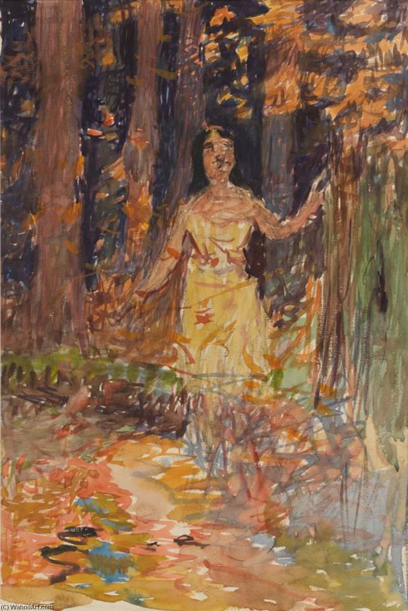 Girl In Woods — Thomas P Anshutz