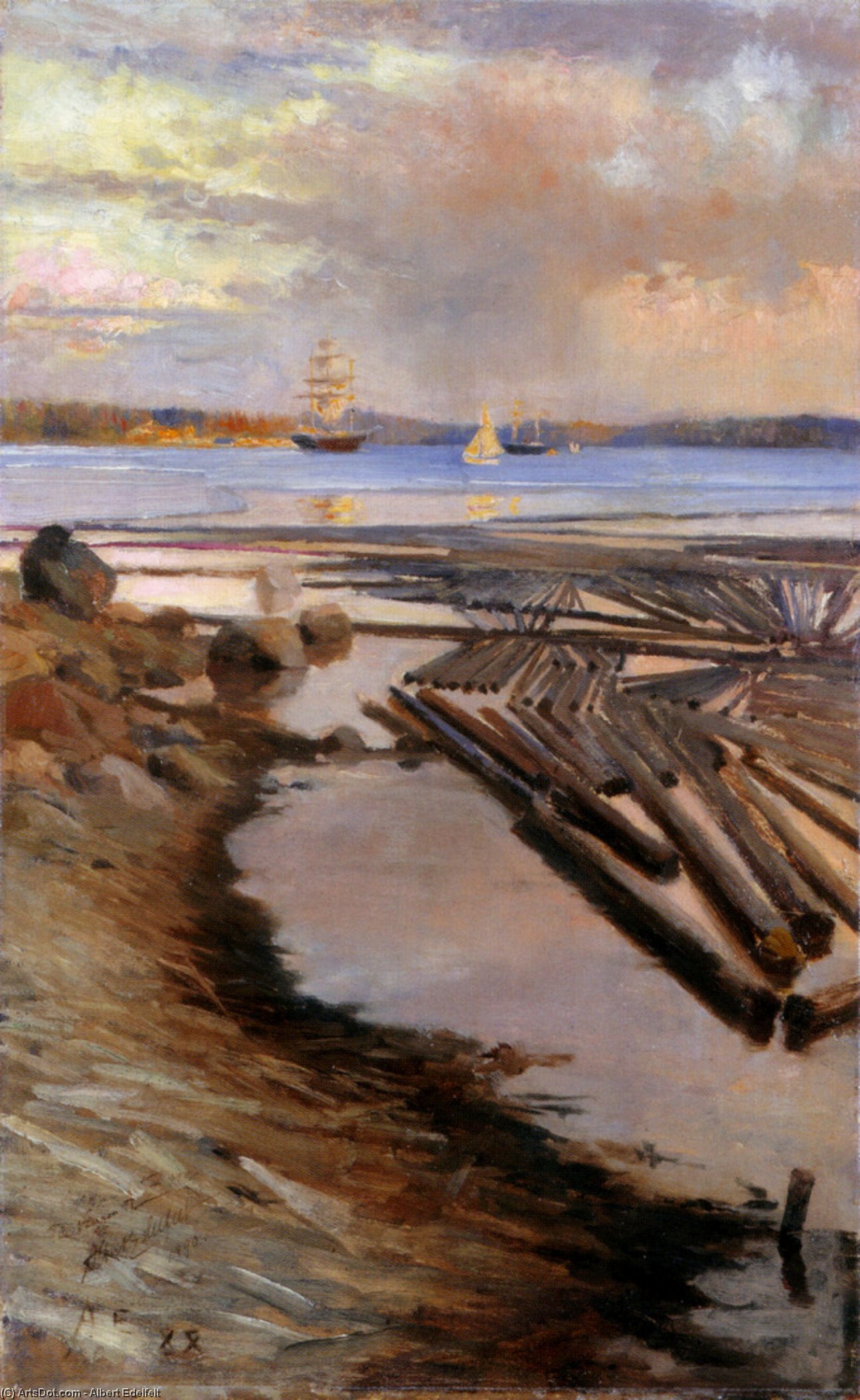 Log Raft — Albert Edelfelt