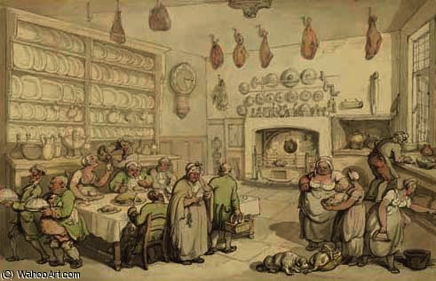 Dinner In The Kitchens — Thomas Rowlandson