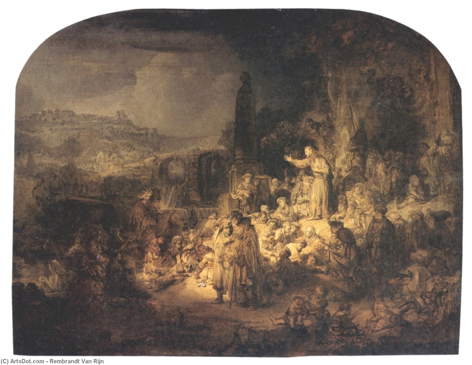 St. John The Baptist Preaching — Rembrandt Van Rijn