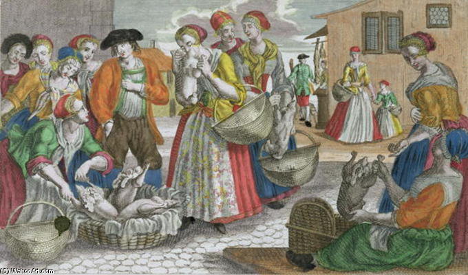 The Poultry Market (coloured Engraving) — Martin Engelbrecht