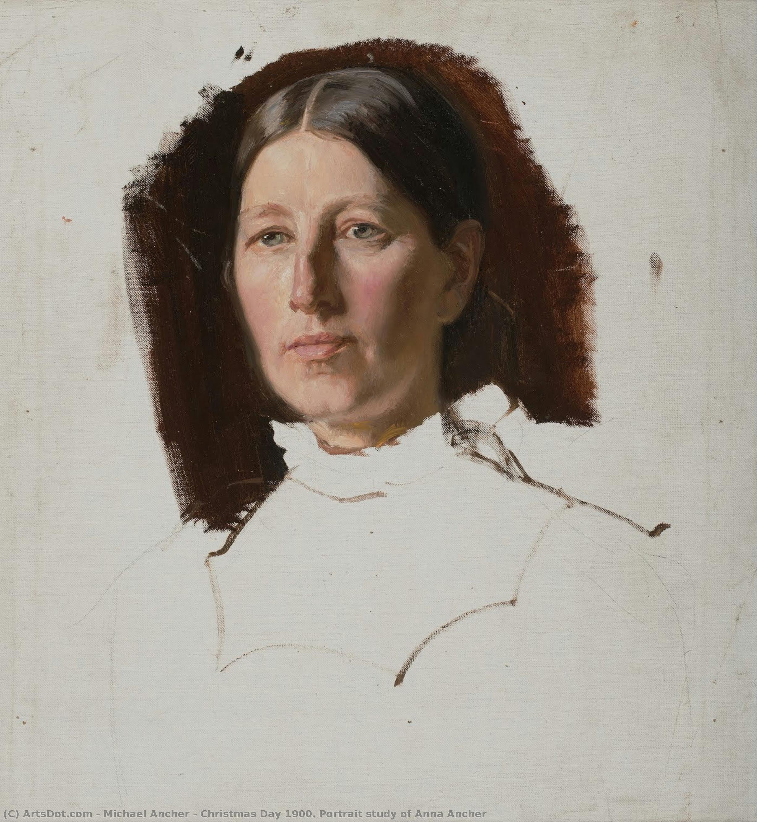 Christmas Day 1900. Portrait Study Of Anna Ancher — Michael Peter Ancher