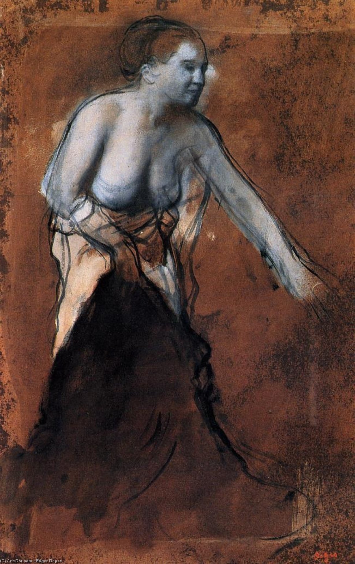 Standing Female Figure With Bared Torso — Edgar Degas