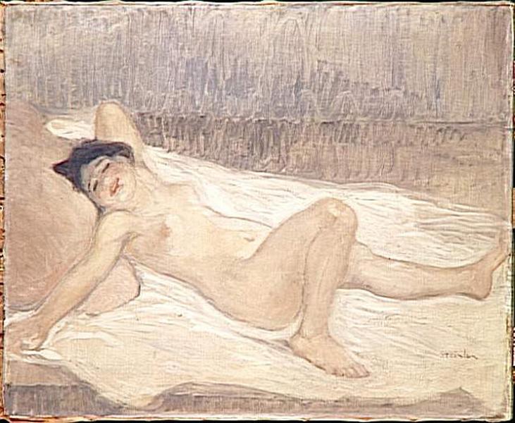 Grand Nu Féminin Sur Un Lit — Theophile Alexandre Steinlen