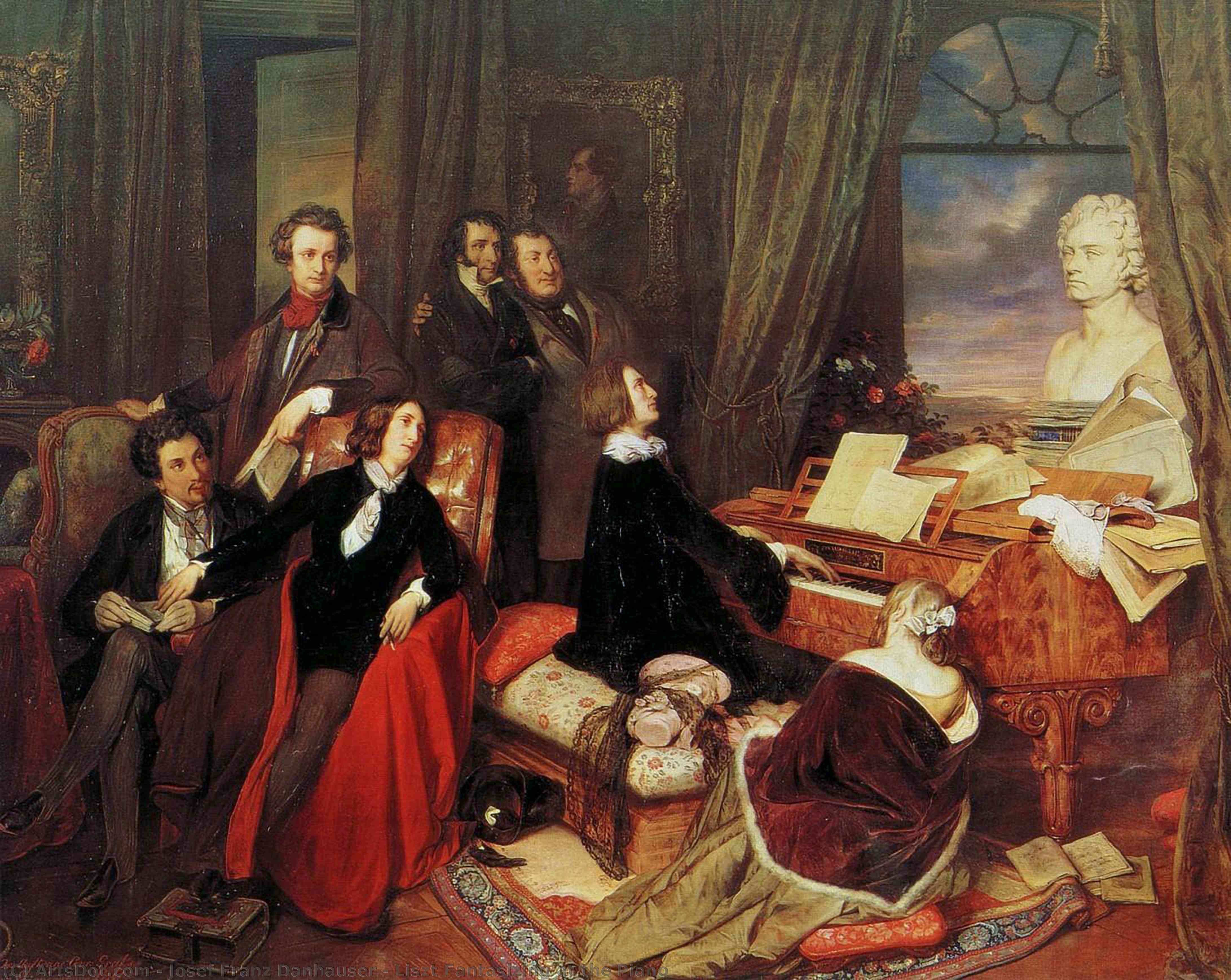Liszt Fantasizing At The Piano — Josef Franz Danhauser