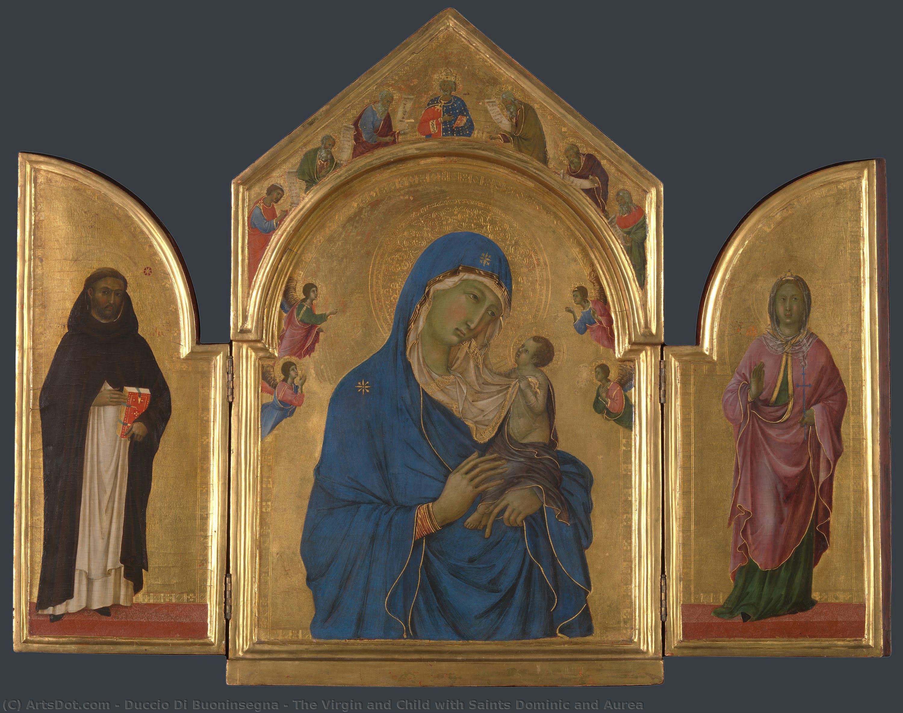 The Virgin And Child With Saints Dominic And Aurea — Duccio Di Buoninsegna