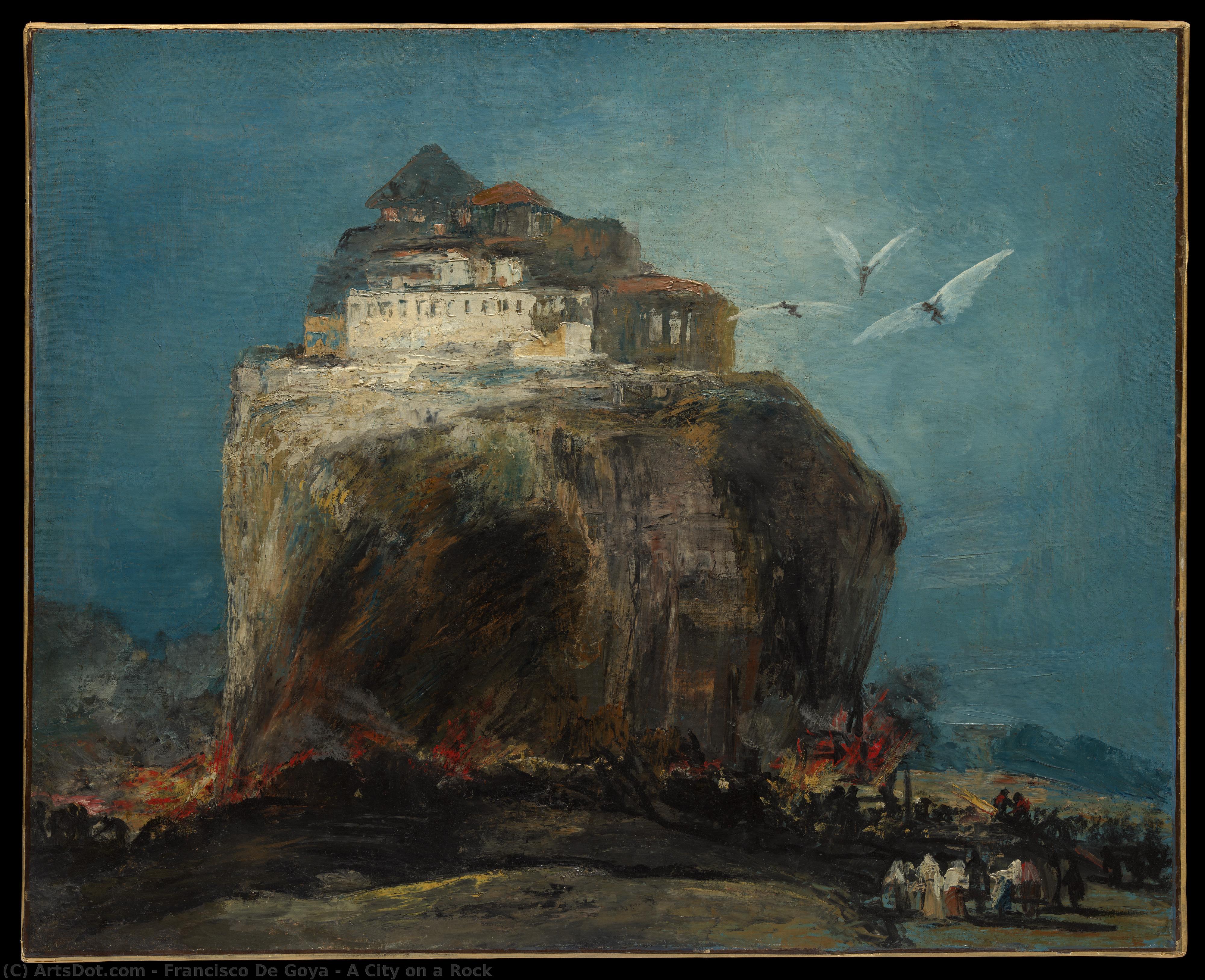 A City On A Rock — Francisco José De Goya Y Lucientes