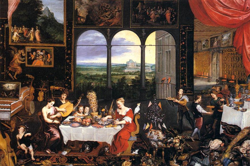 The Senses Of Hearing, Touch And Taste — Jan Brueghel The Elder