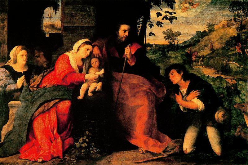 The Adoration Of The Shepherds With A Donor — Palma Il Vecchio