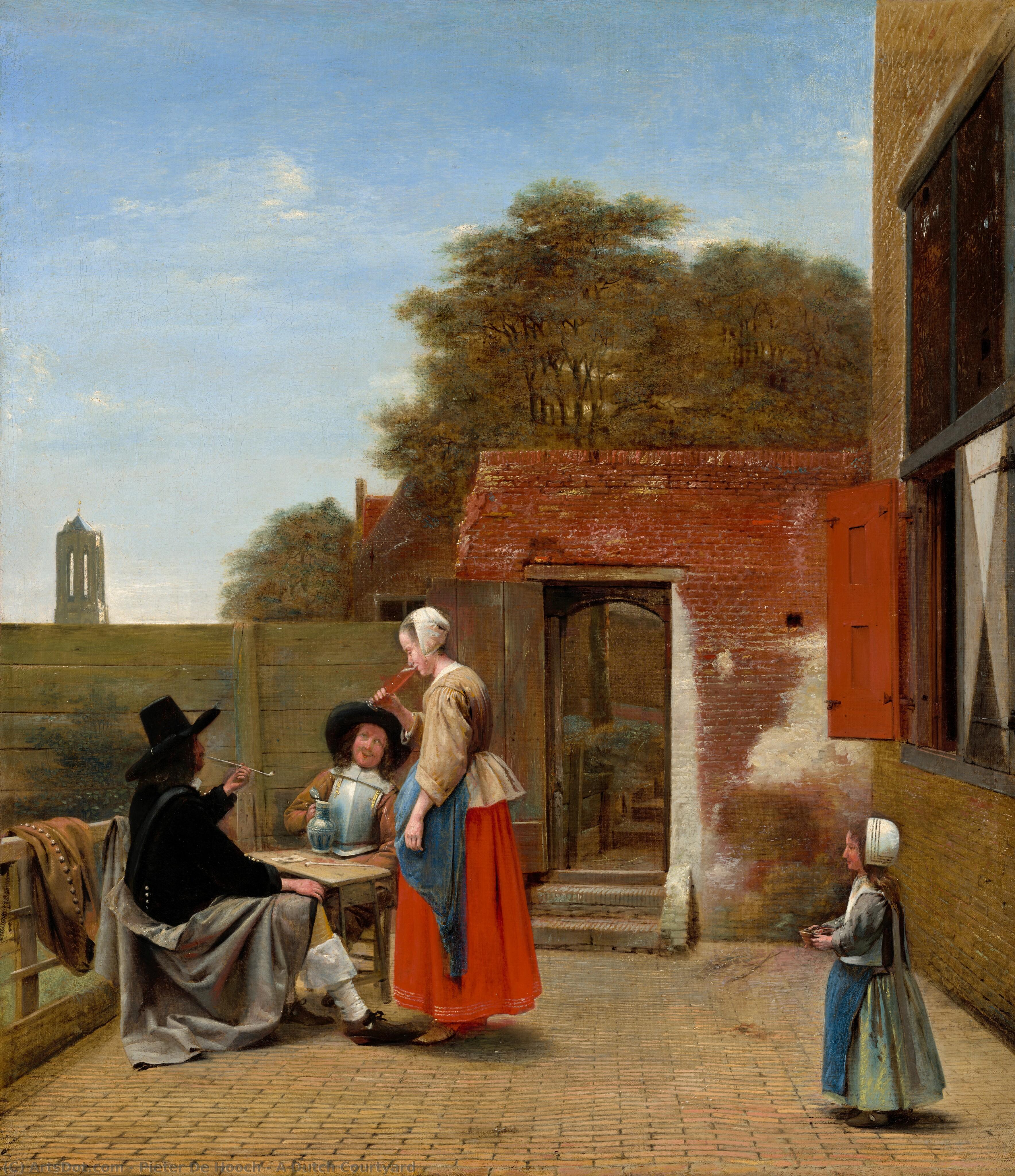A Dutch Courtyard — Pieter De Hooch