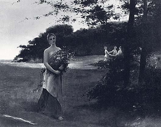 Juno And The Three Graces, (painting) — Arthur B. Davies