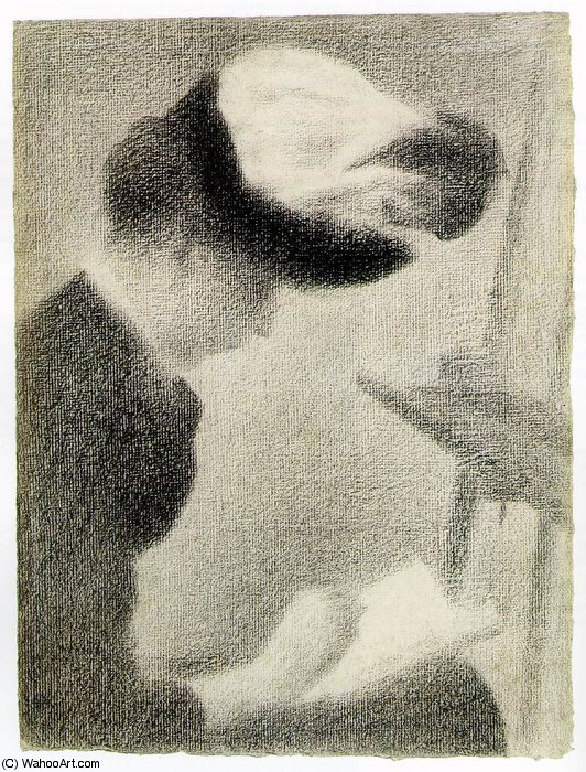 Woman Seated By An Easel, Ca — Georges Seurat