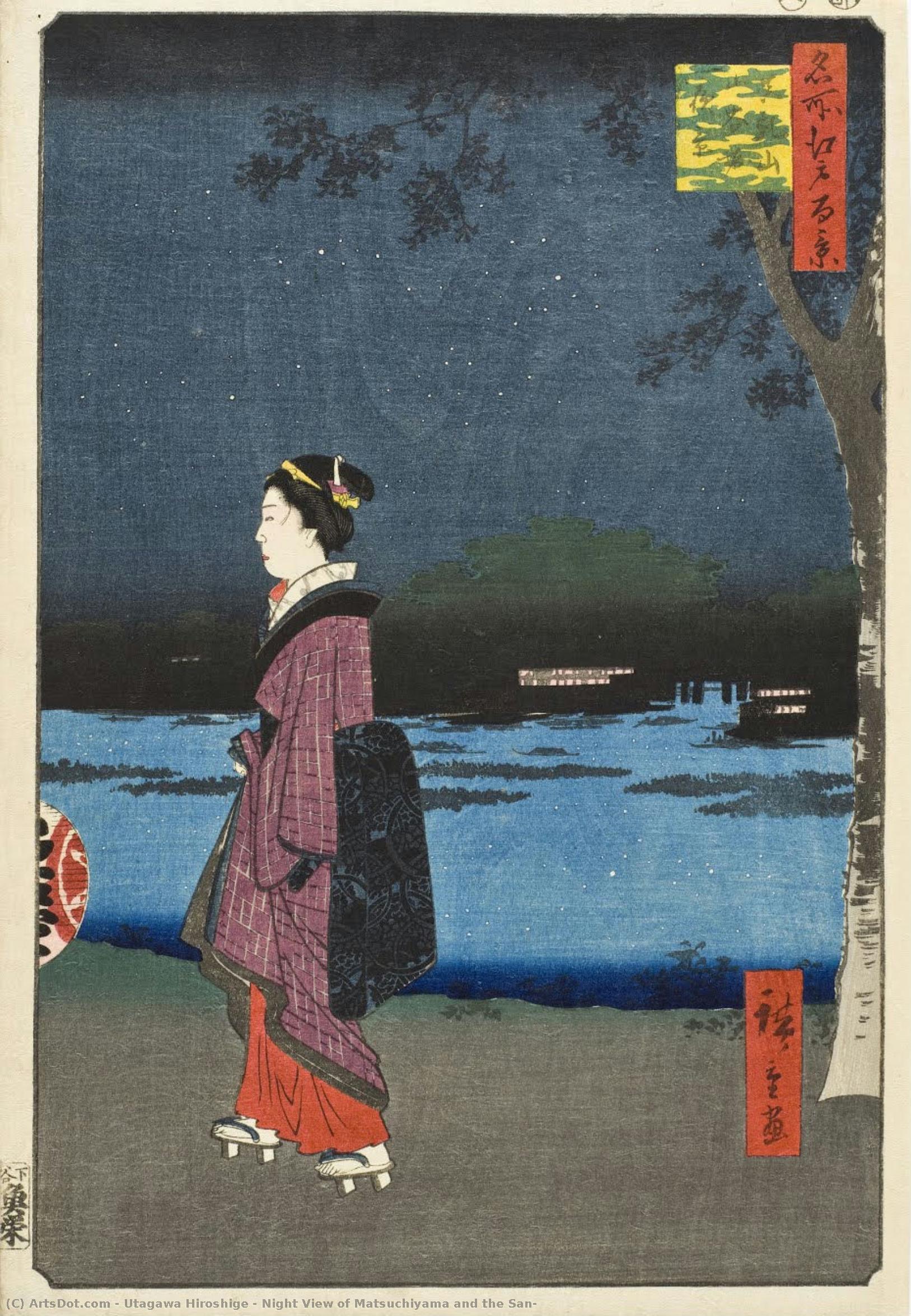 Night View Of Matsuchiyama And The San — Utagawa Hiroshige