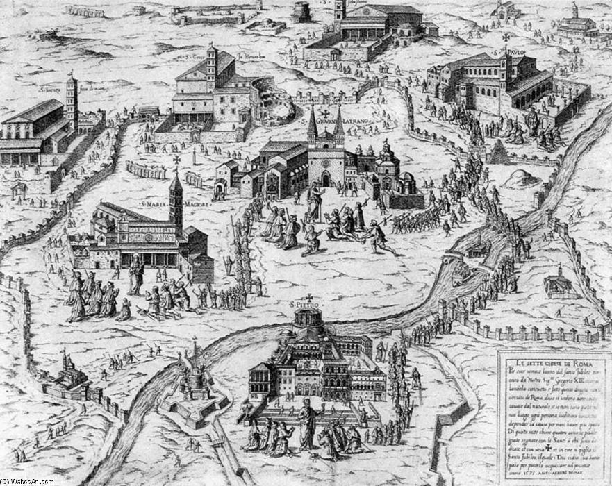 Pilgrims Visiting The Seven Churches Of Rome During The Holy Year Of 1575 — Antonio Lafreri