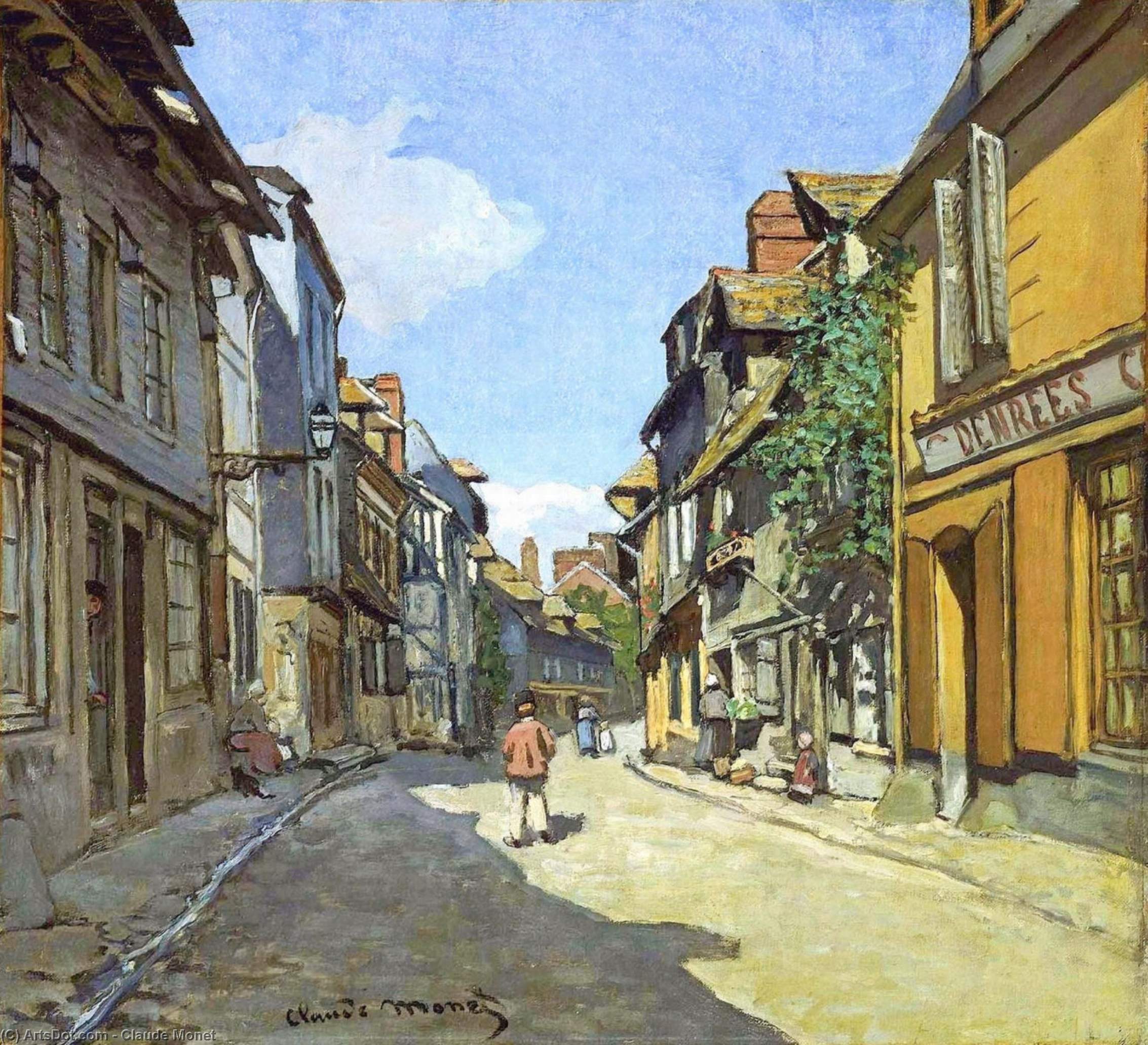 The La Rue Bavolle At Honfleur — Claude Monet