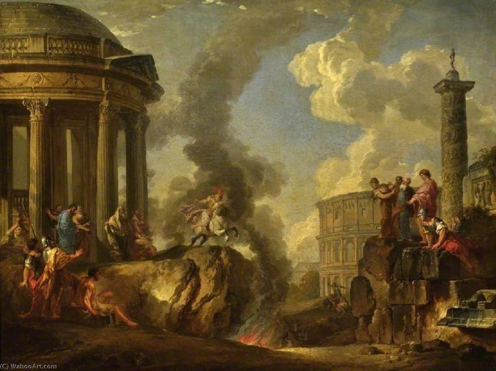 Marcus Curtius Leaping Into The Gulf — Giovanni Paolo Panini