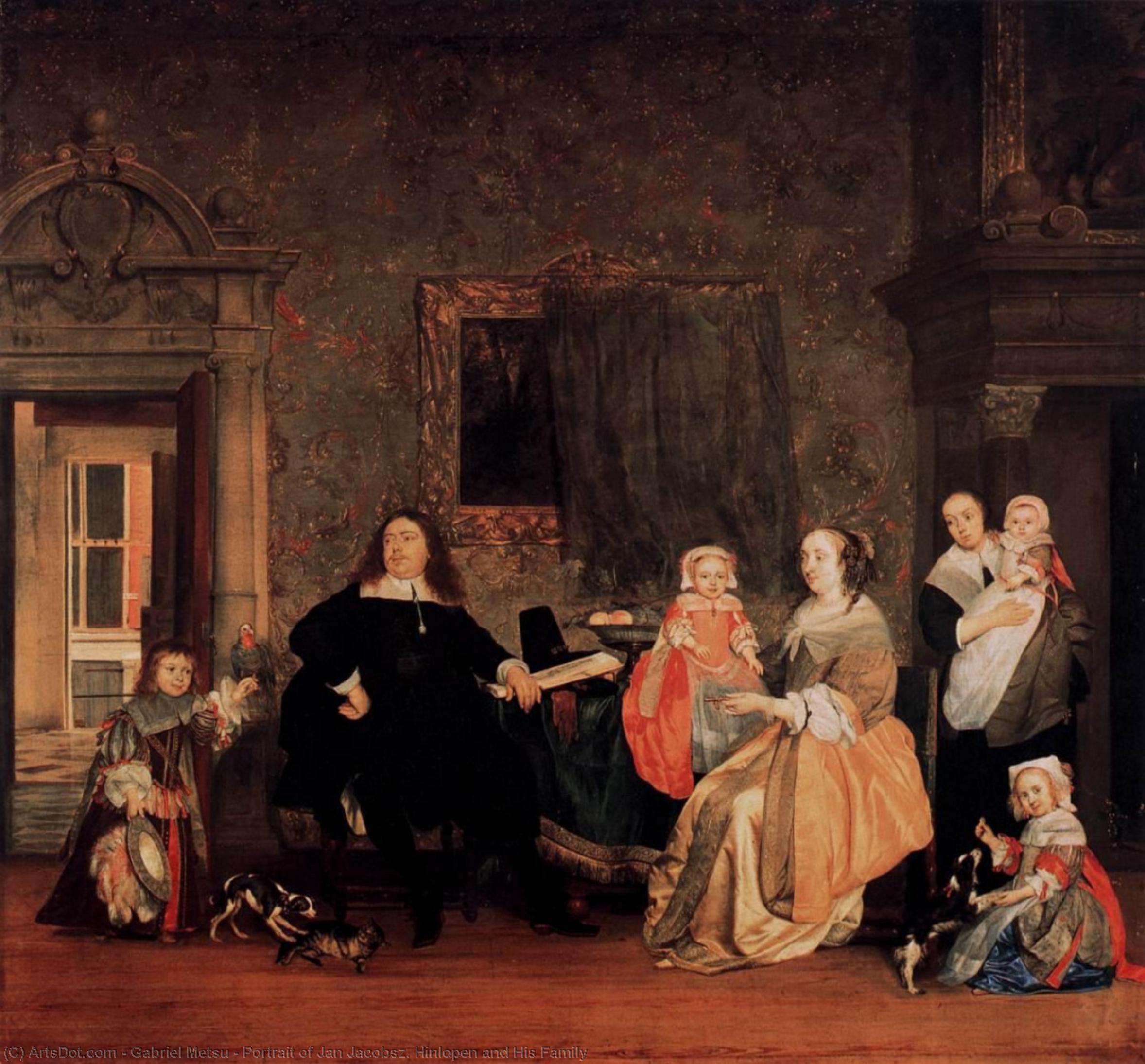 Portrait Of Jan Jacobsz. Hinlopen And His Family — Gabriel Metsu