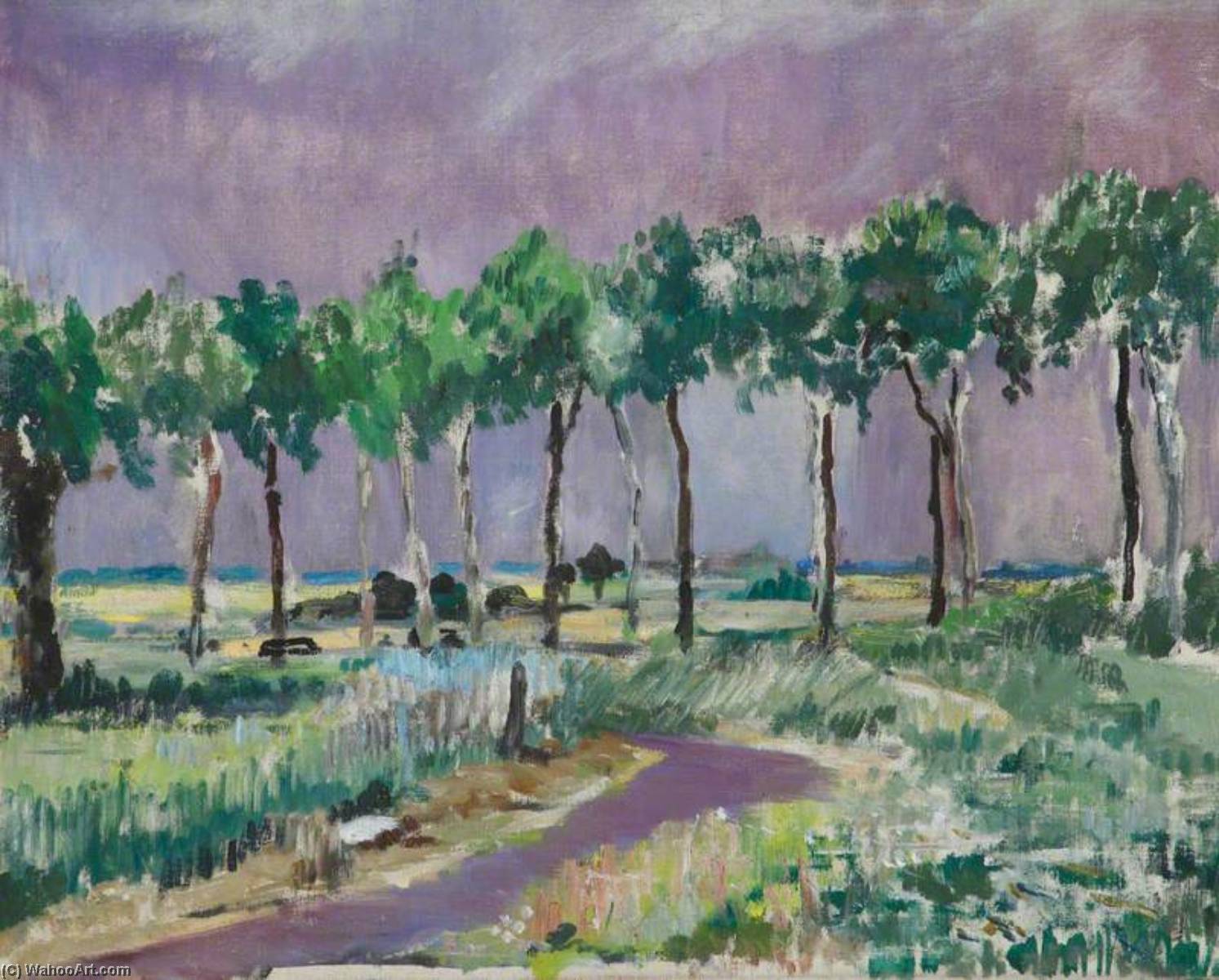 Trees Against A Mauve Sky — Alan Francis Clutton Brock