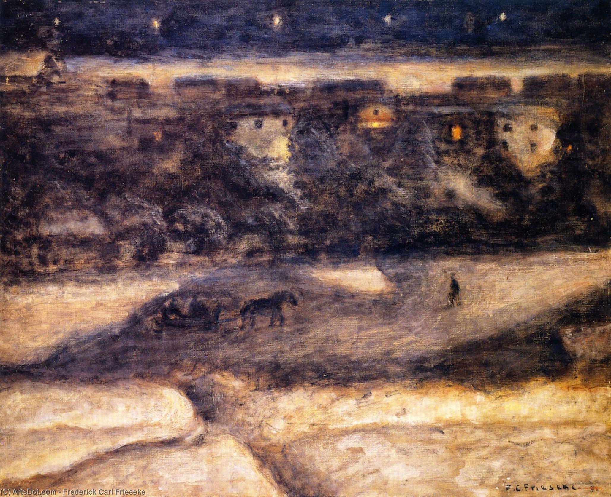 Night Scene, Samaden — Frederick Carl Frieseke