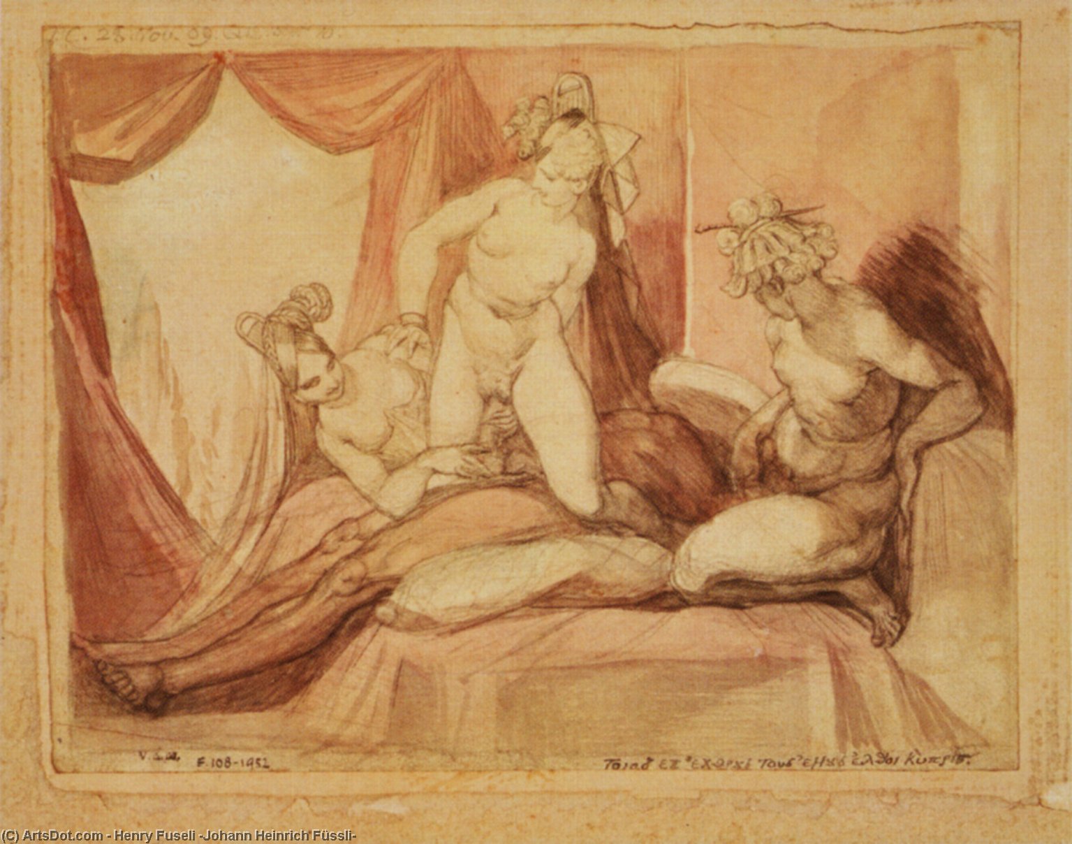 Erotic Scene With A Man And Three Women — Johann Heinrich Füssli