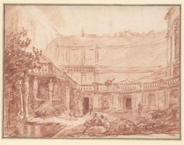 The Nymphaeum Of The Villa Di Papa Giulio, Rome — Hubert Robert