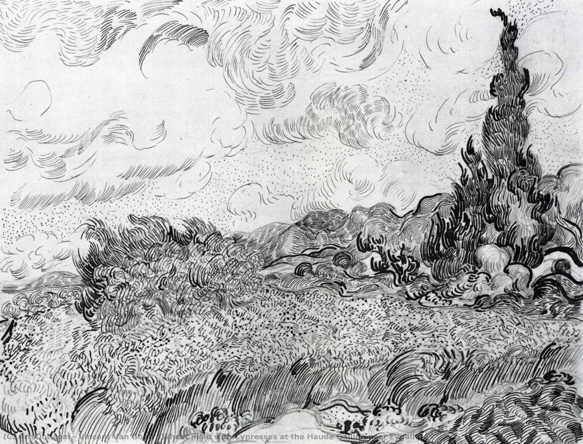 Wheat Field With Cypresses At The Haude Galline Near Eygalieres — Vincent Willem Van Gogh