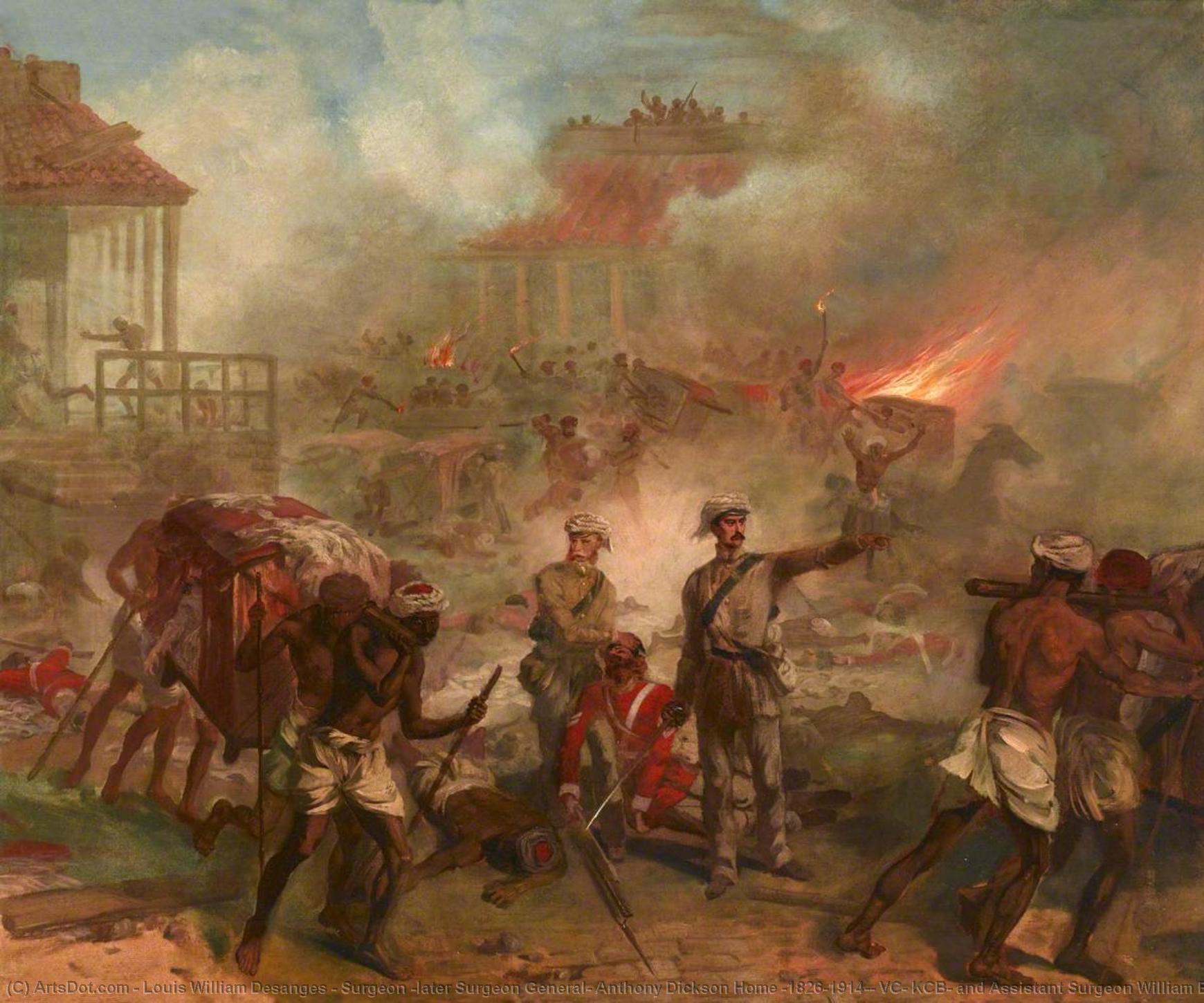 Surgeon (later Surgeon General) Anthony Dickson Home (1826–1914), Vc, Kcb, And Assistant Surgeon William Bradshaw (1830–1861), Vc, 90th Regiment Of Foot (perthshire Volunteers) (light Infantry), Lucknow, 1857 — Chevalier Louis William Desanges