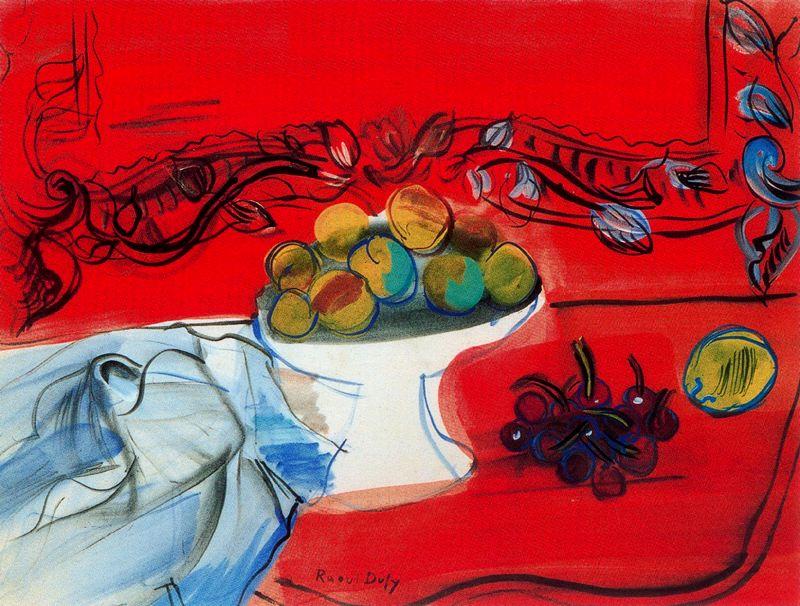The Console With The Fruit Bowl Red — Raoul Dufy