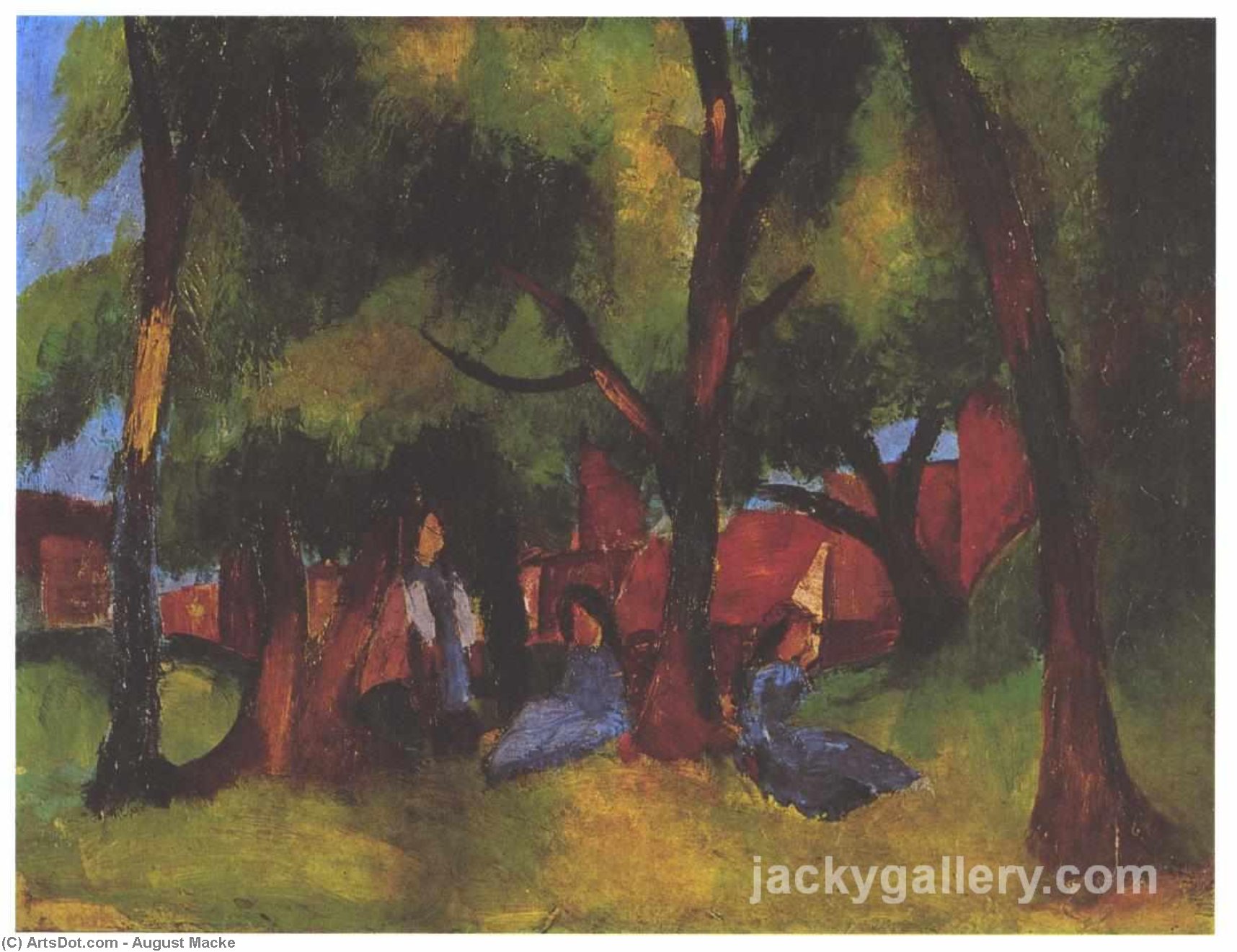 Children And Sunny Trees — August Macke