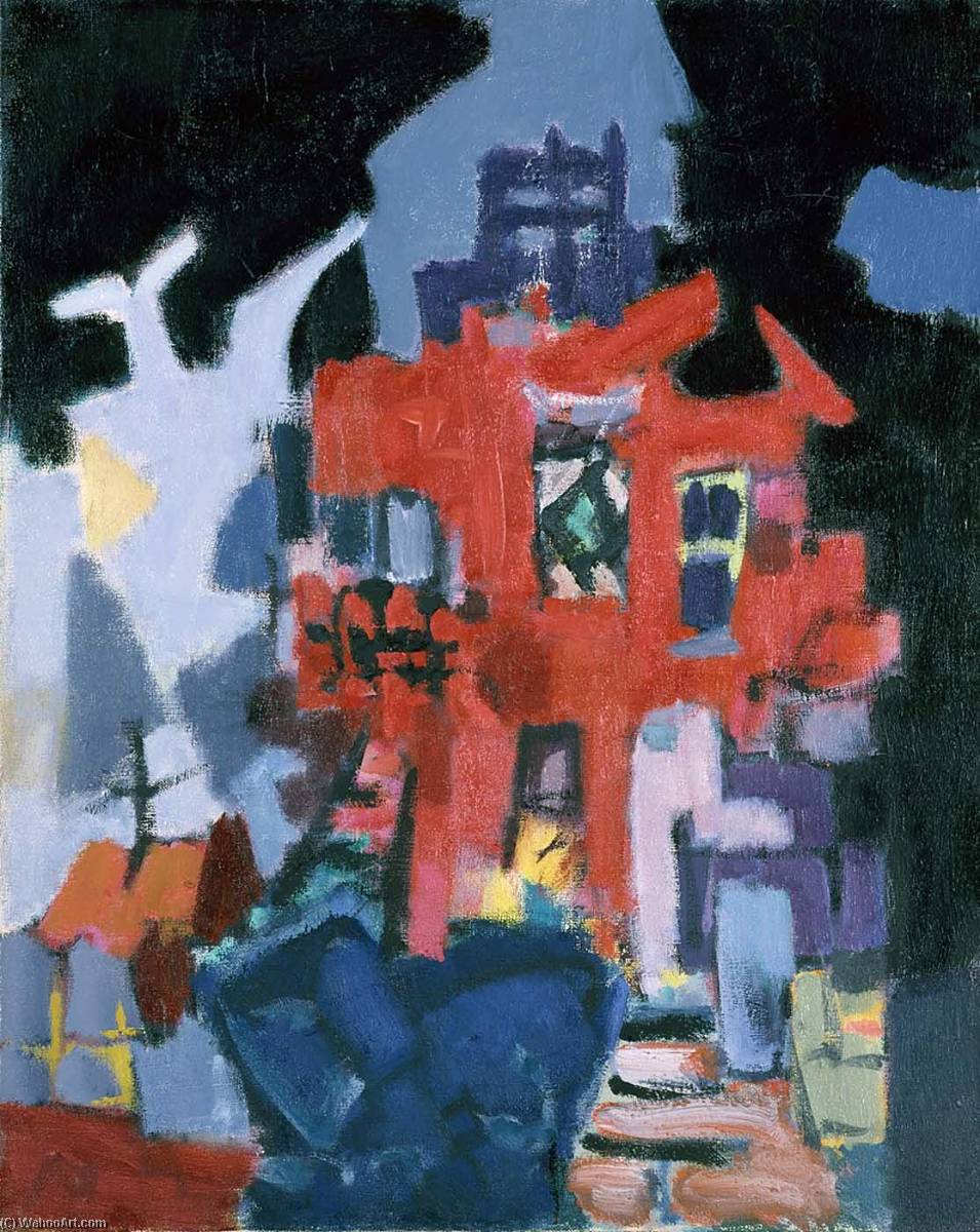 House With Black Sky — Jacob Kainen