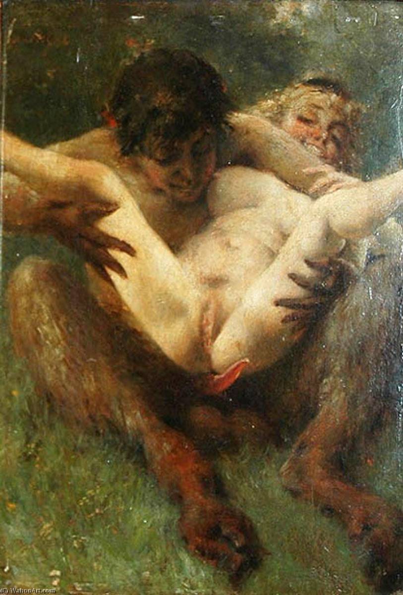 Faun And Nymph — Pal Merse Szinyei