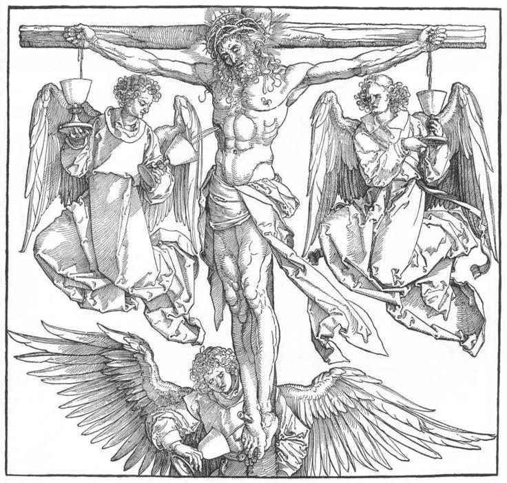 Christ On The Cross With Three Angels(detail) — Albrecht Dürer