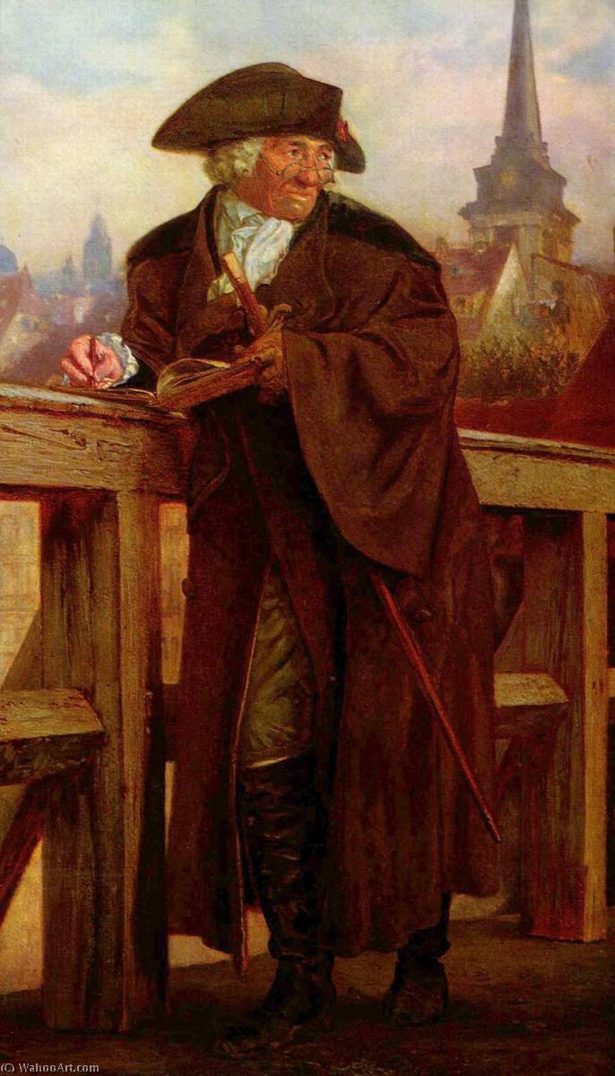German Chodowiecki Auf Der Jannowitzbrücke — Adolph Von Menzel