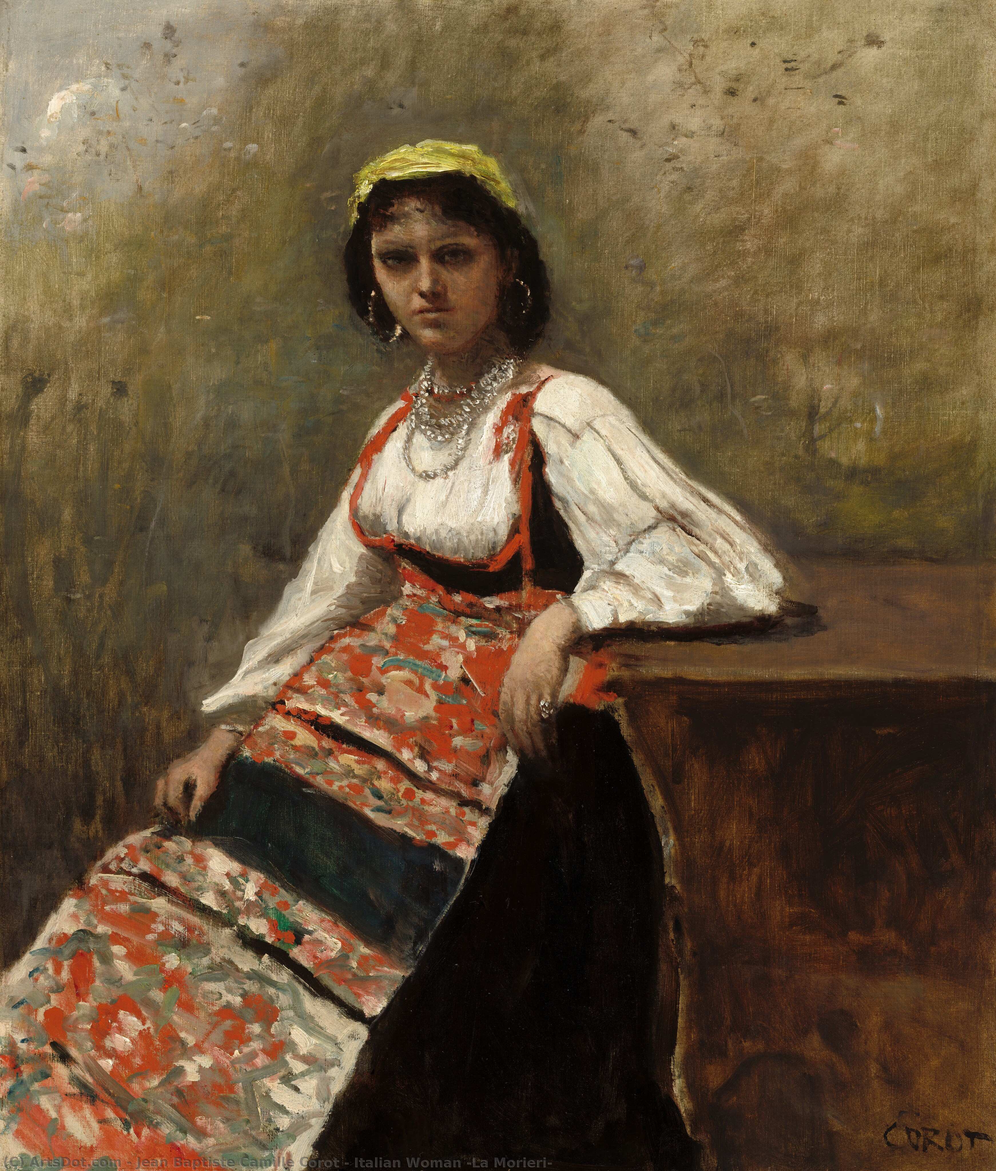 Italian Woman (la Morieri) — Jean-baptiste-camille Corot