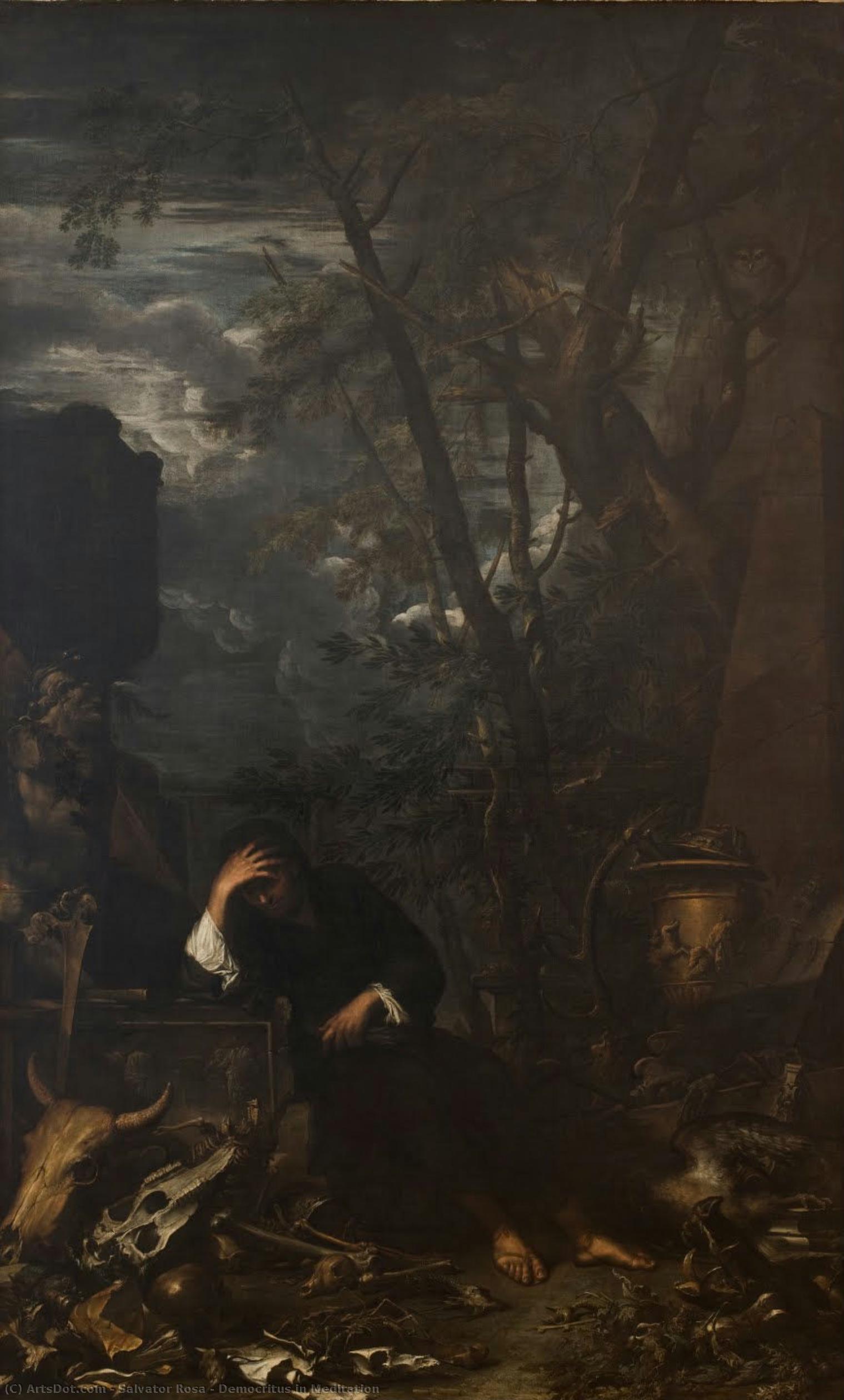 Democritus In Meditation — Salvator Rosa