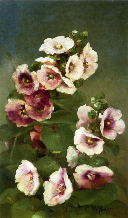 Pink Hollyhocks — Charles Ethan Porter