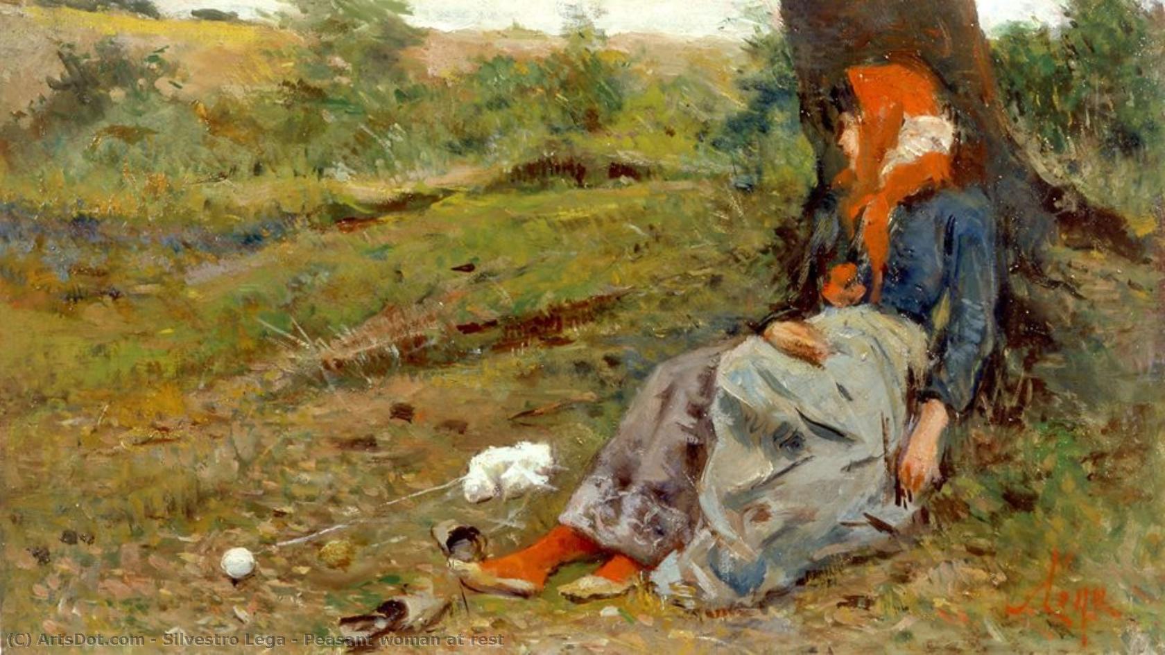 Peasant Woman At Rest — Silvestro Lega