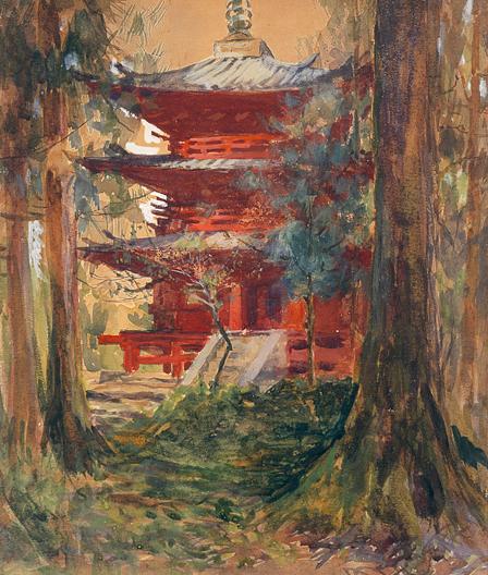 Pagoda, (painting) — Anna Huntington Stanley