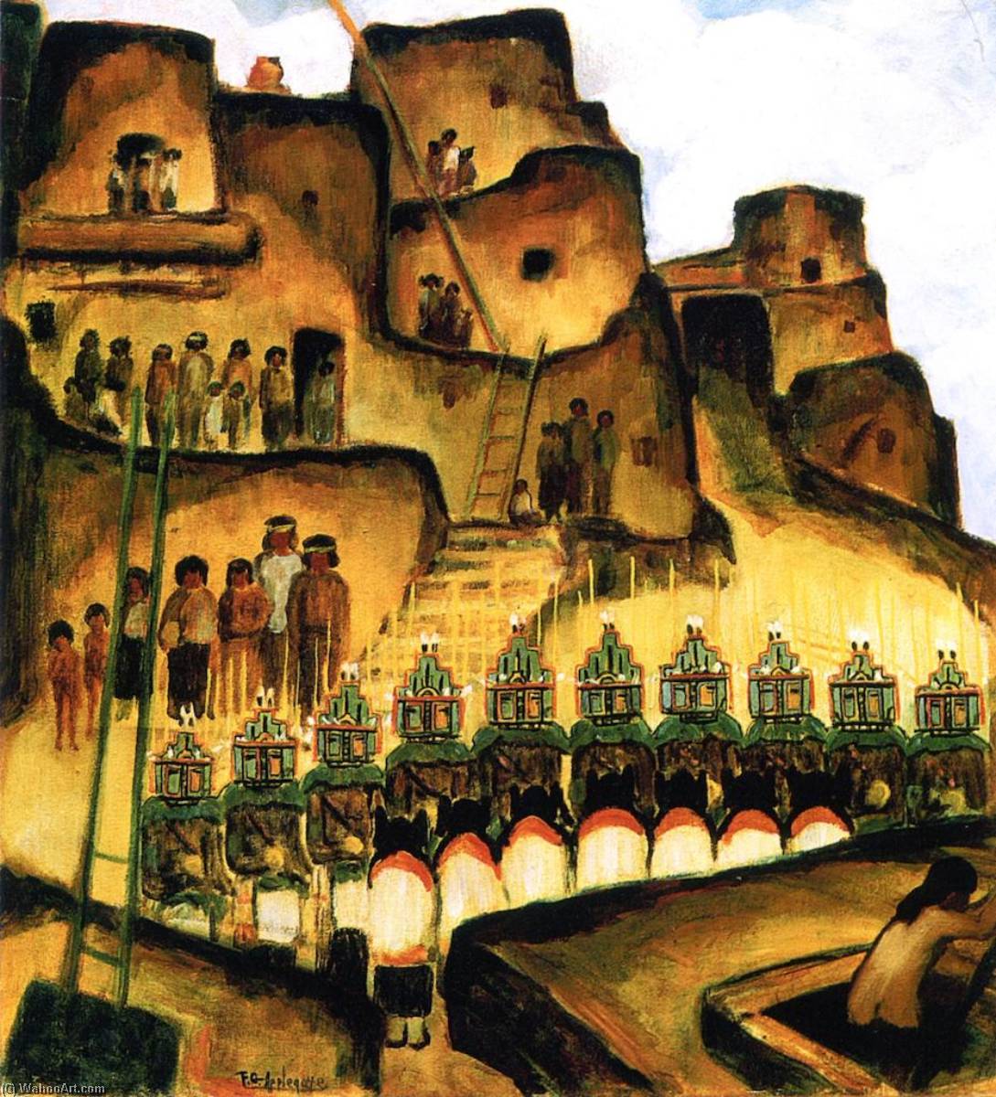 Katchina Dance At Walpi (also Known As Hopi Naman Katcina Dance At Walpi) — Frank Applegate