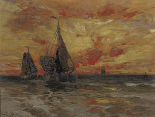 A Seascape At Dusk — Hans Von Bartels