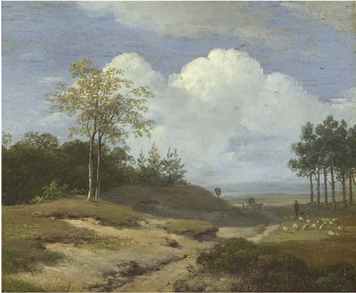 A Summer Landscape With A Shepherd And His Flock — Andreas Schelfhout