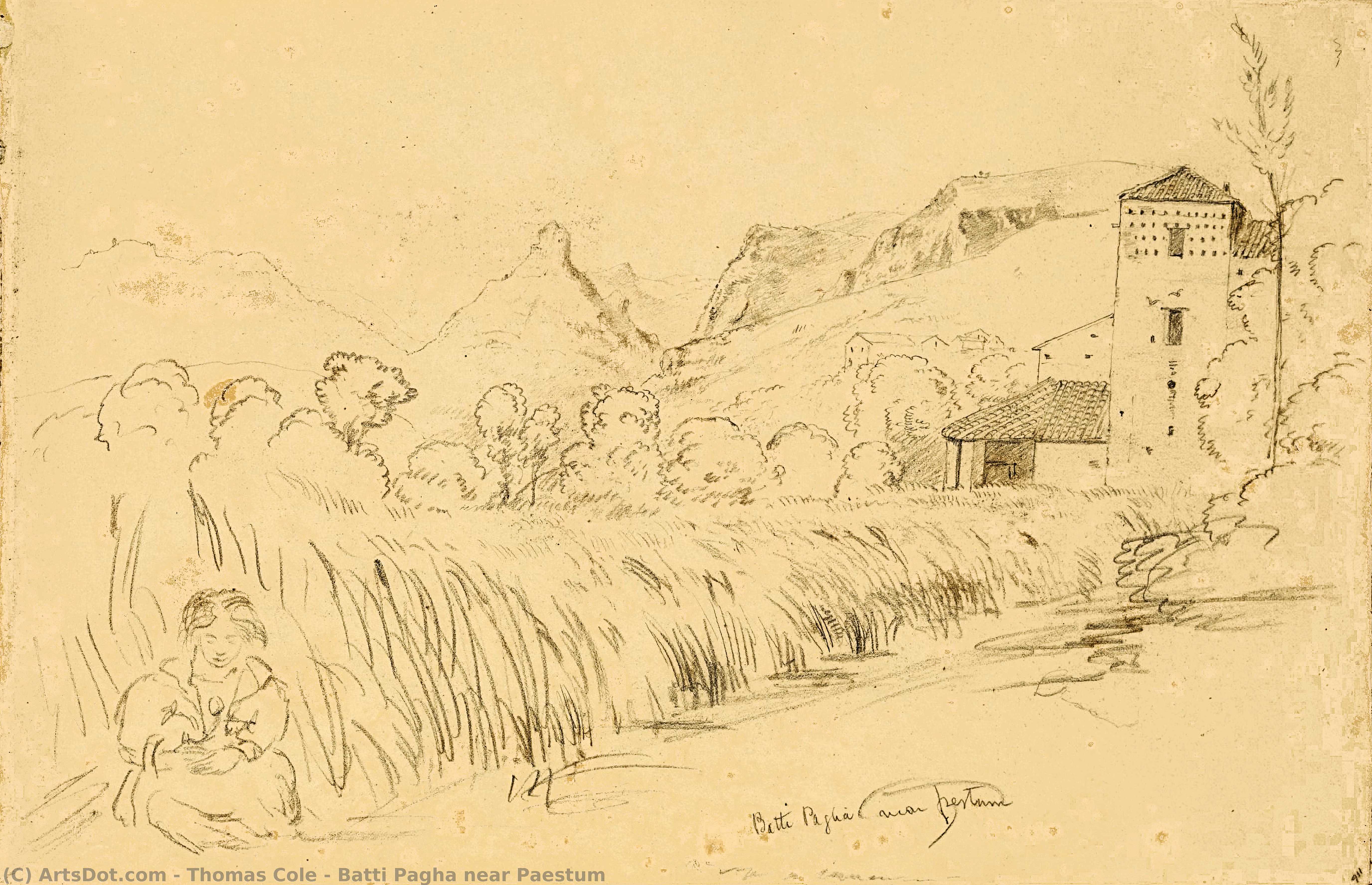Batti Pagha Near Paestum — Thomas Cole