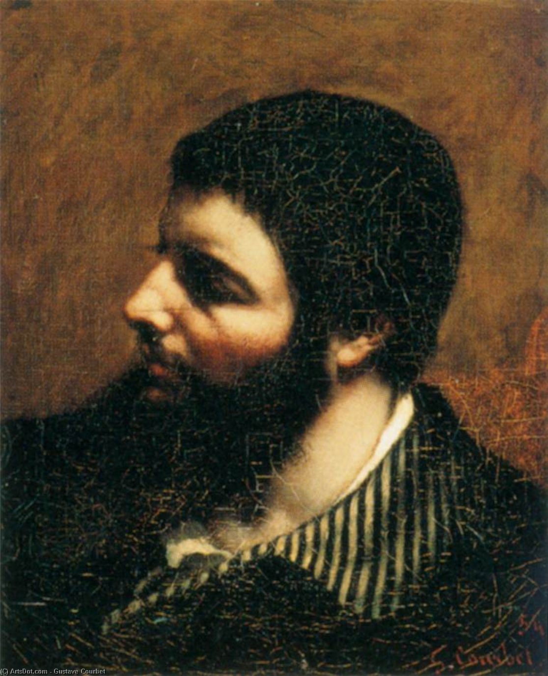 Self-portrait With Striped Collar — Gustave Courbet