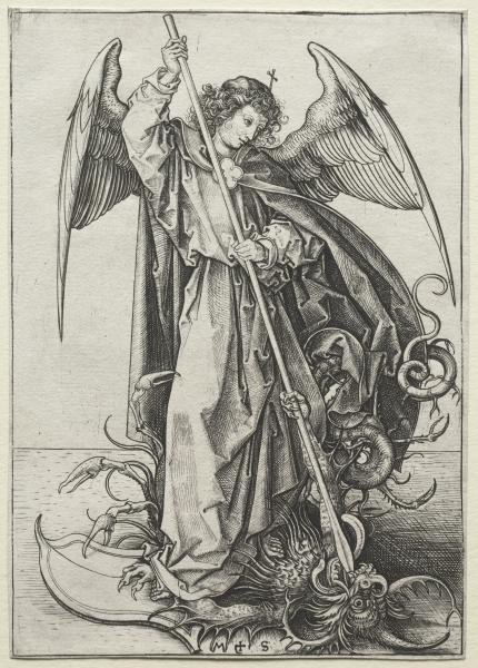 The Archangel Michael Piercing The Dragon — Martin Schongauer
