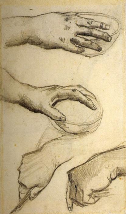 Four Hands, Two Holding Bowls — Vincent Willem Van Gogh