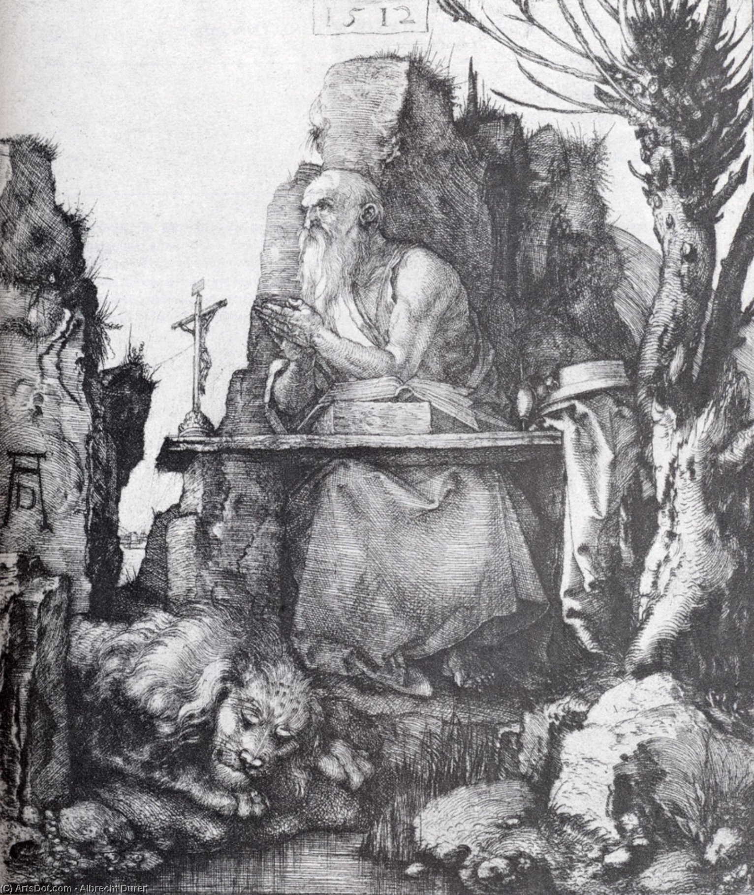 St Jerome By The Pollard Willow — Albrecht Dürer